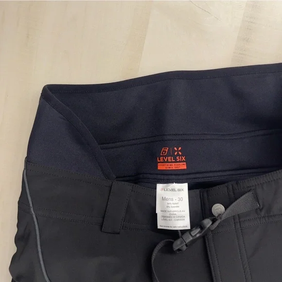 LEVEL SIX mens paddle boarding shorts wetsuit athletic travel 30 black - Picture 2 of 7